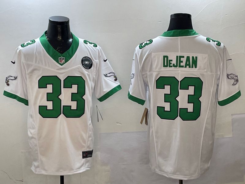 Men Philadelphia Eagles #33 DeJean White Retro three generations 2025 Nike Limited NFL Jersey style 6